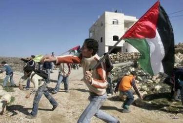 boy with palestinian flag